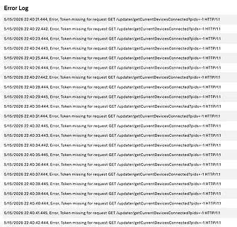 Fehlermeldungen in einem Error Log
