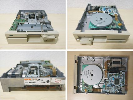 Innenansicht eines Teac Diskettenlaufwerks