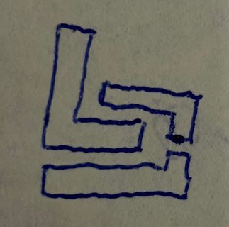 Blau gezeichnetes Symbol oder Logo