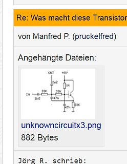 Screenshot eines Forenbeitrags mit Schaltplan