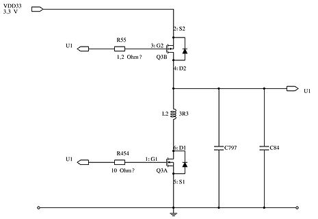 Schaltplan eines Buck-Converters oder DC-DC-Wandlers