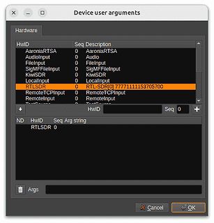 Software-Fenster für Hardware-Gerätekonfiguration