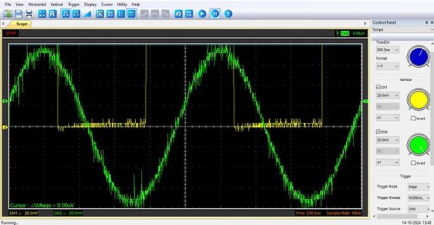 Oszilloskop-Screenshot eines Sinussignals