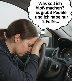 Meme einer verzweifelten Autofahrerin