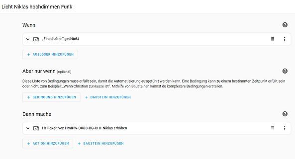 Benutzeroberfläche einer Smart-Home-Automatisierung