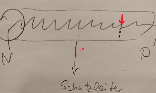 Handgezeichnete Skizze eines Schutzleiters