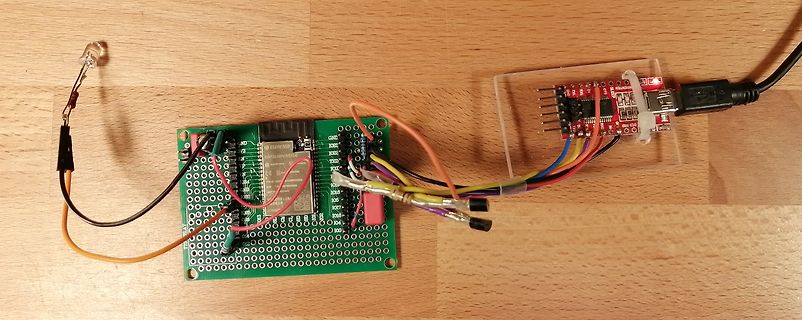 Aufbau mit ESP8266 NodeMCU und Lochrasterplatine