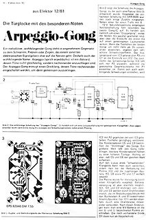 Schaltplan und Leiterplatten-Layout eines Arpeggio-Gongs