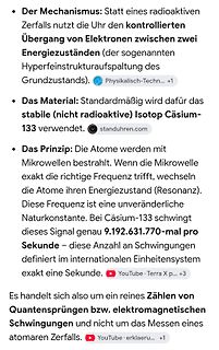 Text über das Funktionsprinzip einer Atomuhr