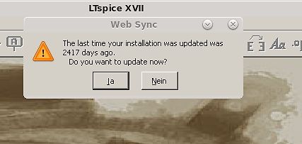 Update-Dialog von LTspice XVII