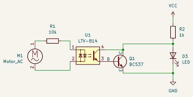 Schaltplan mit Optokoppler und Transistor