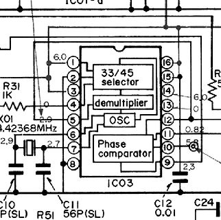 Ausschnitt eines Schaltplans mit IC03
