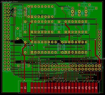 CAD-Ansicht eines Leiterplatten-Layouts