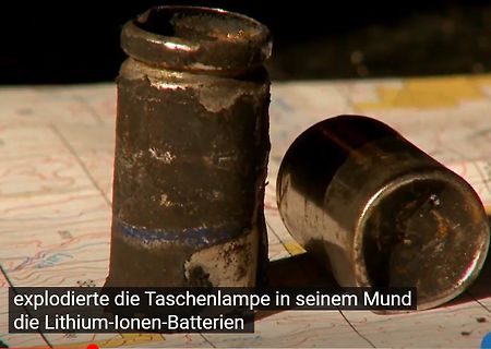 beschädigte Lithium-Ionen-Batterien