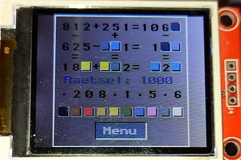 LCD-Display mit Rechenrätsel