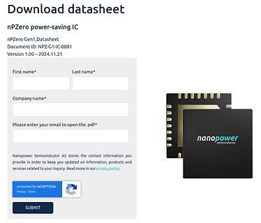 Download-Formular für nPZero Datenblatt