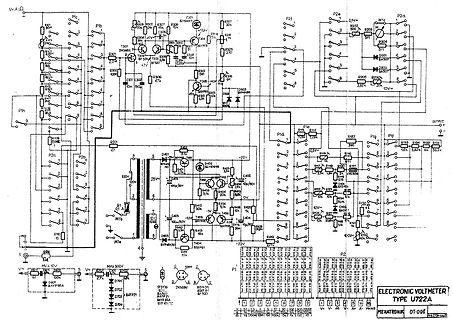 Schaltplan eines elektronischen Voltmeters