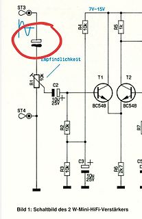 Schaltplan eines 2 W Mini-HiFi-Verstärkers
