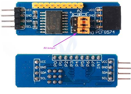 PCF8574 I2C I/O Expander Modul Vorder- und Rückseite