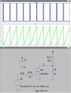 LTspice Simulation Schaltplan und Wellenformen