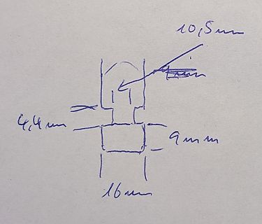 Handgezeichnete Skizze mit Maßangaben