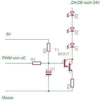 Schaltplan einer LED-Ansteuerung mit PWM