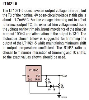 Text und Schaltplan zur Trimmen des LT1021-5