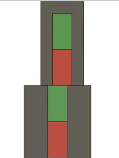 Abstrakte geometrische Form aus farbigen Rechtecken