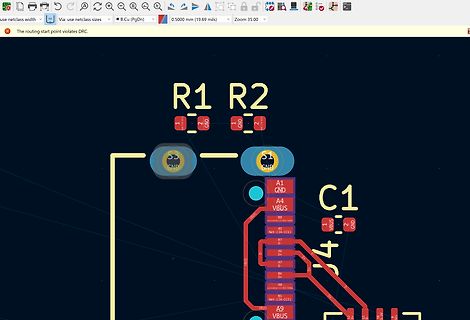 CAD-Ansicht eines Leiterplatten-Layouts