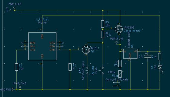 Schaltplan mit Mikrocontroller und Leistungsteil