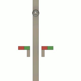 Abstrakte 3D-Grafik mit Kugel und farbigen Blöcken