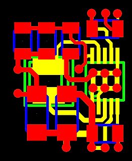 CAD-Ansicht eines Leiterplatten-Layouts