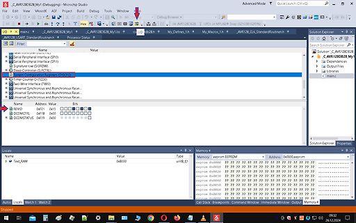 Microchip Studio Debugger Ansicht
