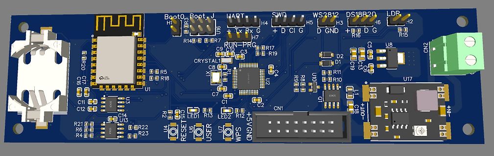 CAD-Ansicht eines Leiterplatten-Layouts