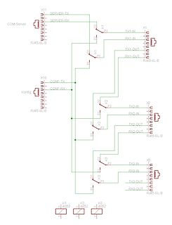 Schaltplan mit RJ45-Steckern und Schaltern