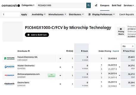 Preisvergleich für Microchip PIC64GX1000-C/FCV