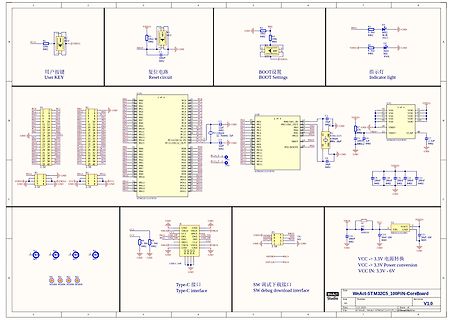 Schaltplan eines STM32C0 Mikrocontroller-Boards