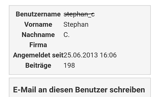 Benutzerprofil eines Forenmitglieds