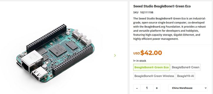 Produktseite eines Seeed Studio BeagleBone Green Eco
