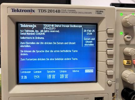 Tektronix TDS 2014B Oszilloskop Display