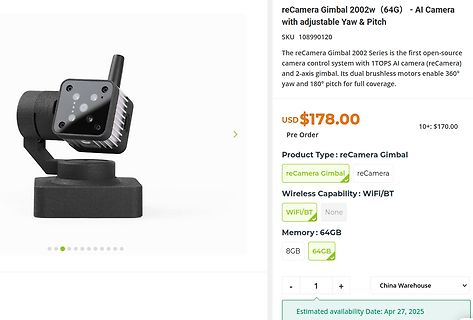 Produktseite reCamera Gimbal 2002w