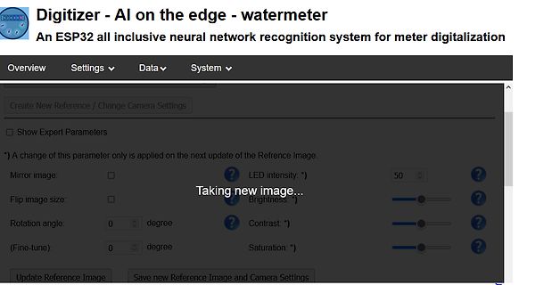 Benutzeroberfläche eines KI-Systems zur Wasserzähler-Digitalisierung
