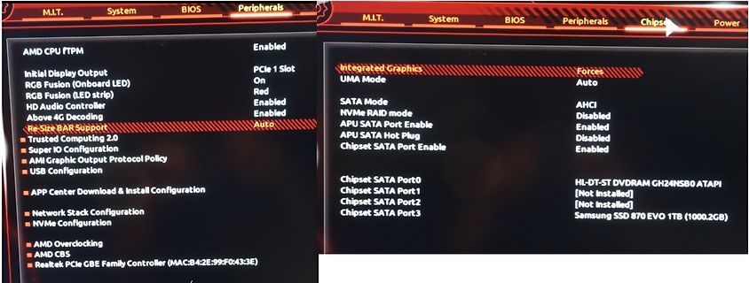 Foto eines Computer-BIOS Menüs