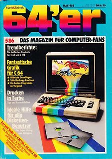 Cover der Zeitschrift 64'er Mai 1986