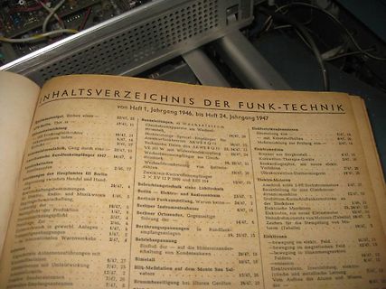 Inhaltsverzeichnis der Funk-Technik