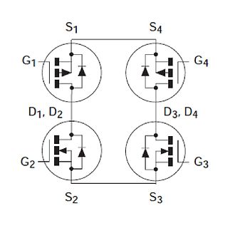 Schaltplan eines H-Brücken-Inverters mit MOSFETs