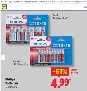Lidl Prospekt Angebot Philips Batterien