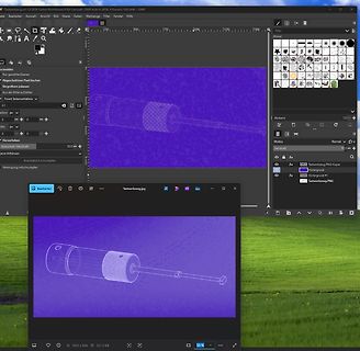 GIMP Bildbearbeitungsprogramm mit einer Grafik eines Werkzeugs