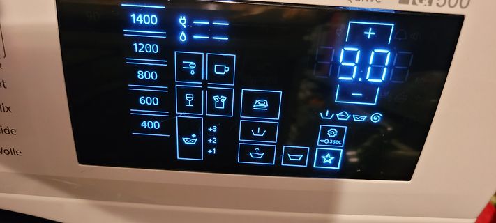 Display einer Waschmaschine