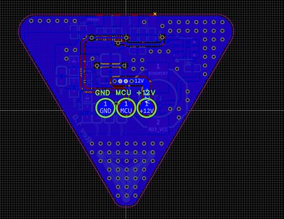 PCB-Layout einer dreieckigen Leiterplatte